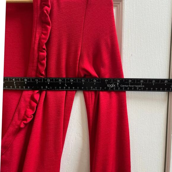 Diane Von Furstenberg Volante FLAW Wool Deep V Neck Pocket Wrap Dress Size 10 - Picture 11 of 14